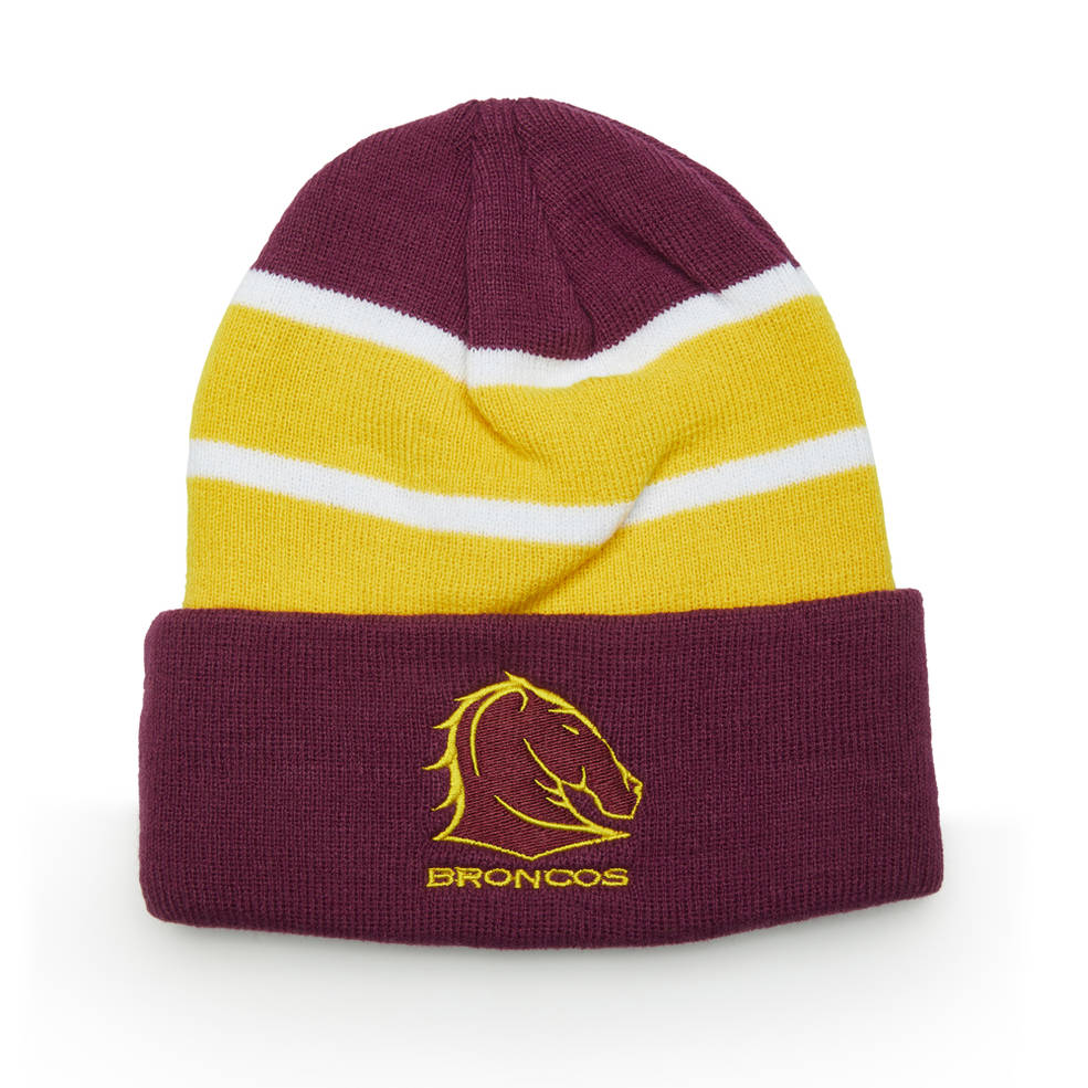 BRISBANE BRONCOS MENS BEANIE0