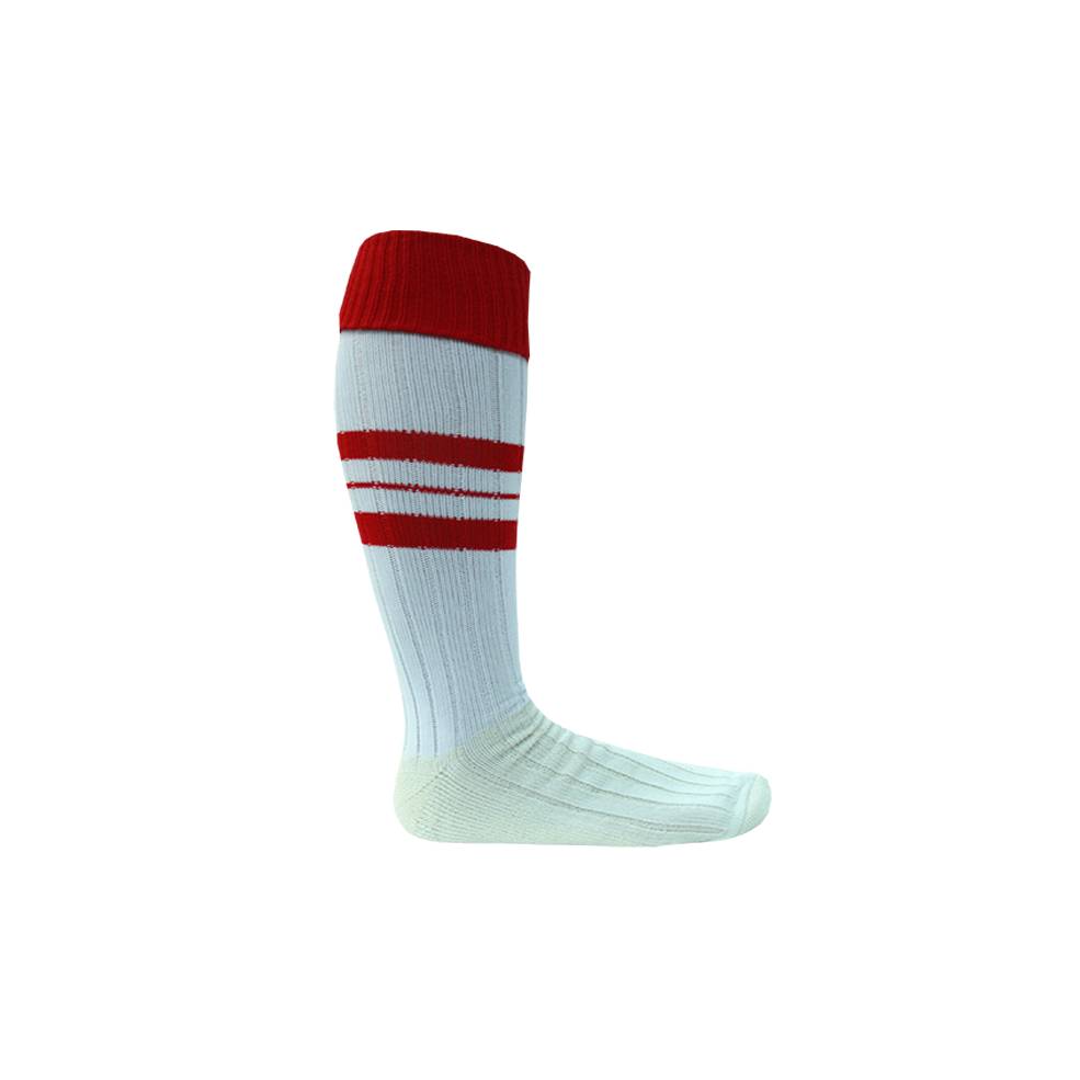 RED & WHITE FOOTY SOCK0