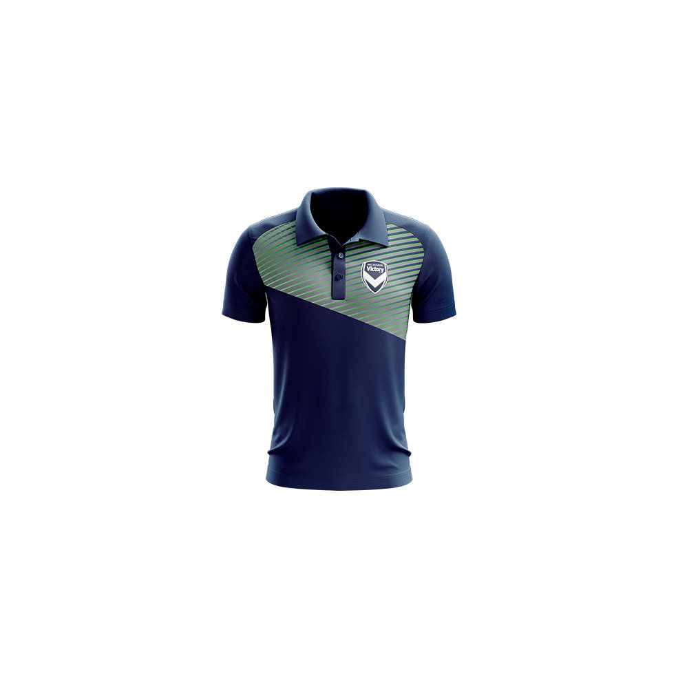 MELBOURNE VICTORY MENS GEO STRIKE POLO0