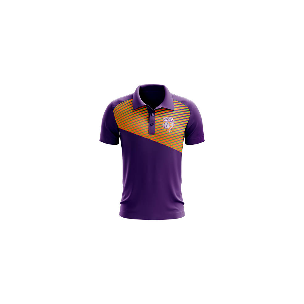 PERTH GLORY MENS GEO STRIKE POLO0