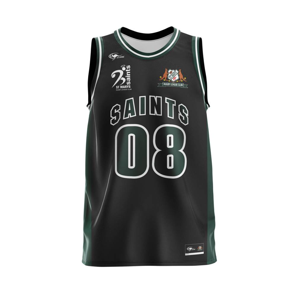 ST MARYS SAINTS BASKETBALL SINGLET BLACK0