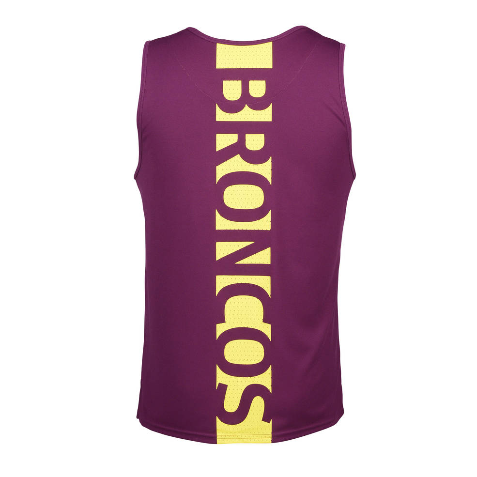 BRISBANE BRONCOS MENS PERFORMANCE SINGLET2