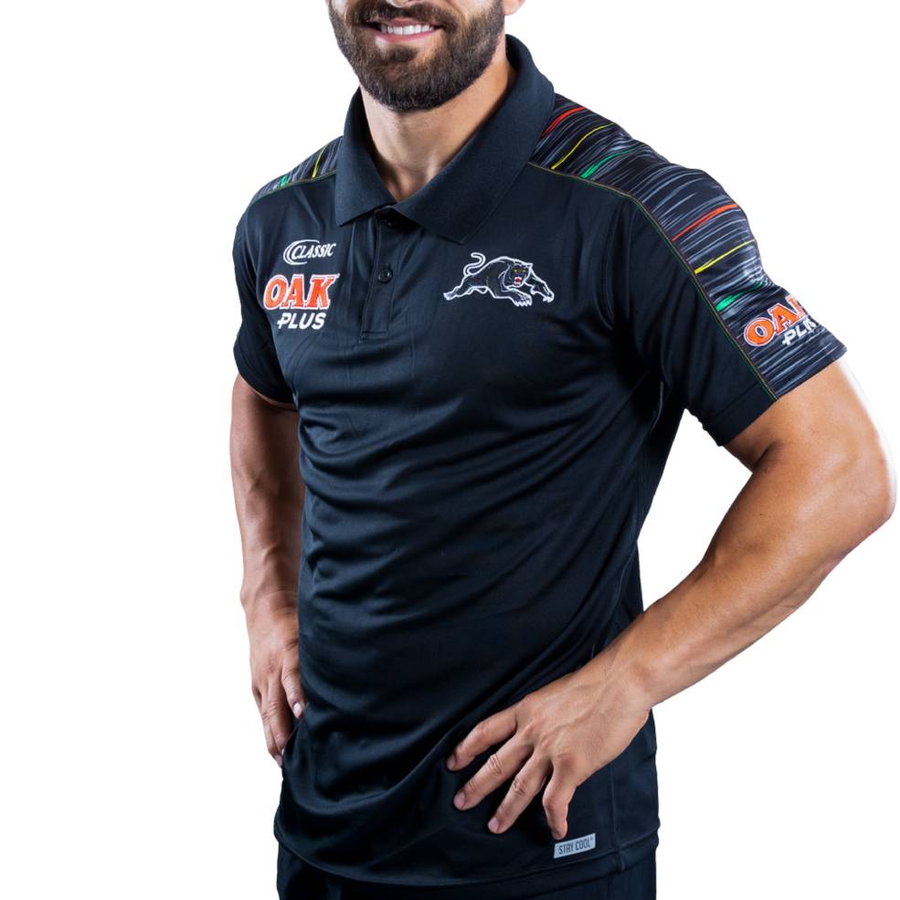 PENRITH PANTHERS 2019 MENS MEDIA POLO0