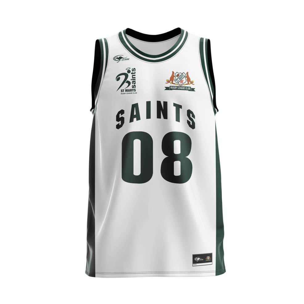 ST MARYS SAINTS PLUS SIZE BASKETBALL SINGLET WHITE0